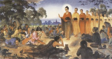  budismo Arte - El asceta Sumedha recibe su primera predicción segura de convertirse en un futuro buda del budismo buda dipankara.